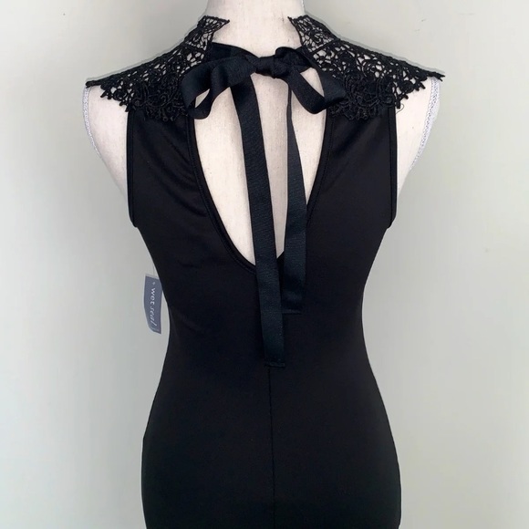 NWT Black Lace Body Con Mini Dress - Picture 4 of 7